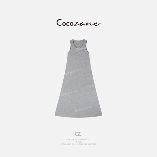COCO ZONE 刘一一 2025莱赛尔绵羊毛混纺U领无袖连衣裙CD2A0133 商品图0
