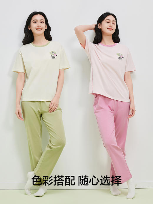 【清仓捡漏】【5A抑菌 100%棉】【M-2XL】【有棵树】女士短袖长裤纯棉家居服套装 商品图7