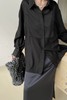 LNNNS 黑色简约优雅光泽感衬衫 20043 商品缩略图1