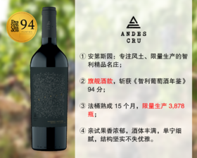 【现货特促，整箱更优惠】智利精品名庄：安第斯园西图斯赤霞珠旗舰干红（2021年）