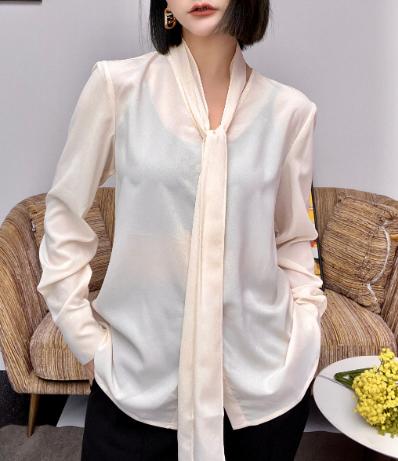 M1臣禾【两穿飘带衬衣】长袖雪纺衫9201050276 商品图1