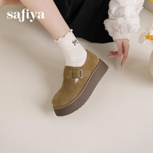 Safiya/索菲娅2025增高勃肯鞋一脚蹬松糕厚底懒人百搭休闲单鞋SFD1112421 商品图6