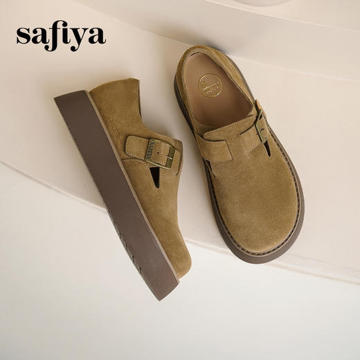 Safiya/索菲娅2025增高勃肯鞋一脚蹬松糕厚底懒人百搭休闲单鞋SFD1112421 商品图8