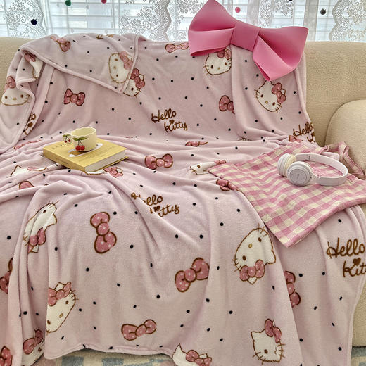 【卡通设计！童趣满满】三丽鸥单层双面牛奶绒薄毛毯空调毯学生宿舍办公室午休沙发小毯子被子。ry 商品图11