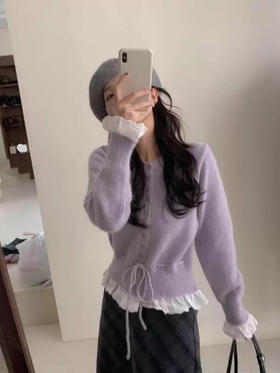 荷叶奶呼呼开衫