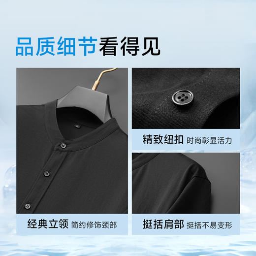 【棉质】【亚麻手感】【DDA】大依优型大码小立领短袖衬衫新中式翻领衬衣商务休闲透气半袖夏季上衣男士 商品图3