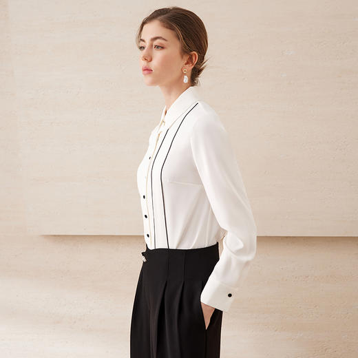 EITIE爱特爱气质简约百搭直筒显瘦正肩正式衬衫上衣春夏新款A2509509 商品图3