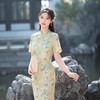改良复古，日常绿色旗袍GSJ9317 商品缩略图1