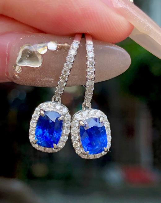 2.19ct刻面蓝宝石耳坠 商品图2