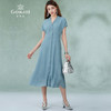 乔万尼夏季桑蚕丝连衣裙女时尚气质简约收腰纯色真丝长裙ES2E188 商品缩略图2