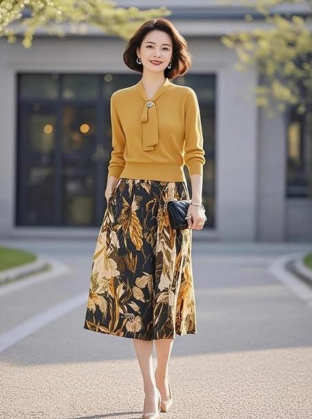 （预售15天）时尚气质淑女气质名媛，高级感针织衫半身裙两件套装LJX-255 商品图1