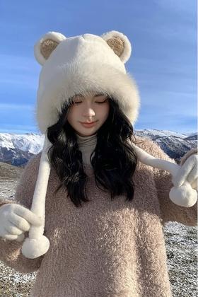 Say Something 小熊毛绒护耳帽 19903
