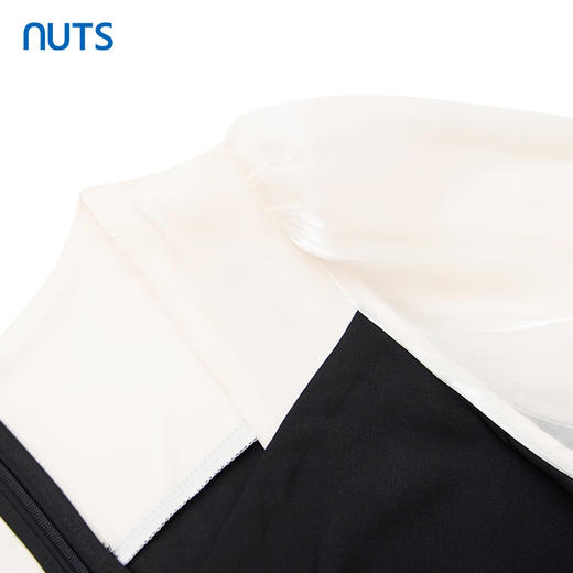 NUTS夏季新品撞色方领时尚优雅气质短袖连衣裙428103397 商品图2