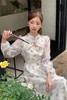 Le Malene 水墨花卉印花镂空盘扣长款连衣裙 20040 商品缩略图1