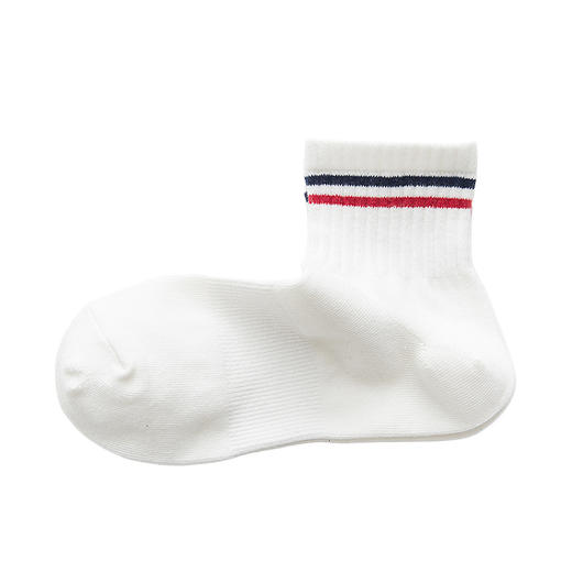 【女士条纹直角中筒袜】女士运动休闲袜子女直角中筒袜学院风四季袜吸汗防臭 商品图4