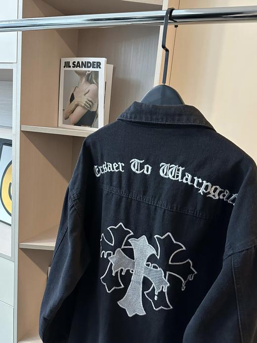 克罗心重工刺绣水洗做旧牛仔夹克外套 商品图3