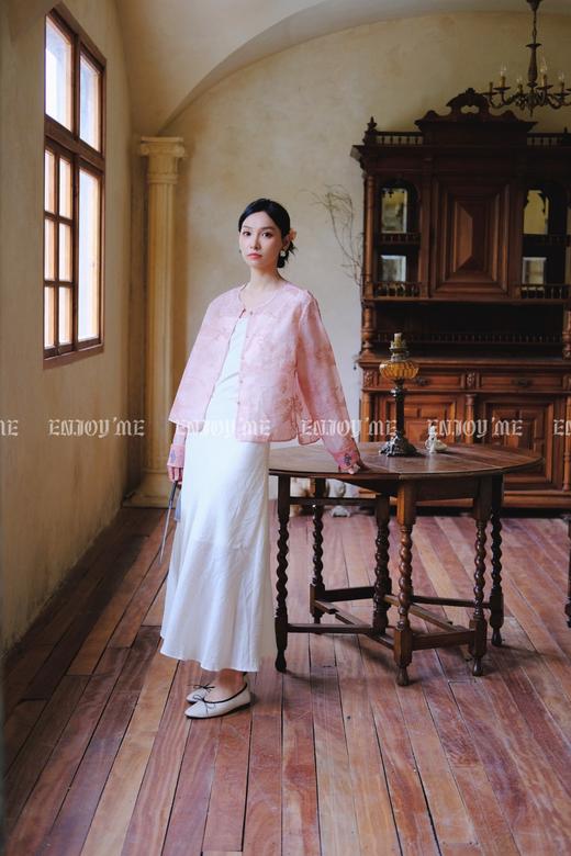 【门店同款】ENJOY夏季云敛-春光推盏粉绿繁枝中式外套 161922891 商品图8