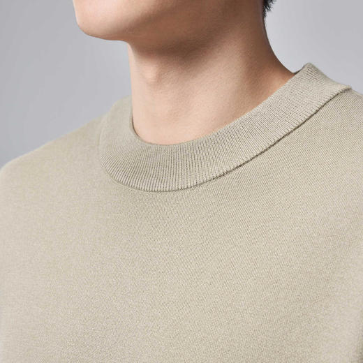 墨麦客男装2024秋冬季新款提花圆领毛衣男士自发热加厚针织衫外套 商品图2