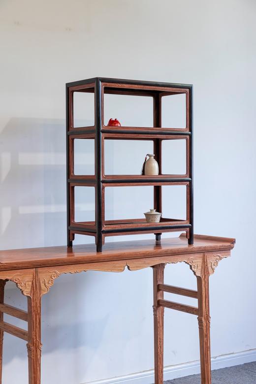 红桥红 家具严选  缅甸花梨(大果紫檀）&紫光檀  【71 明式素面 小茶水架】 商品图1