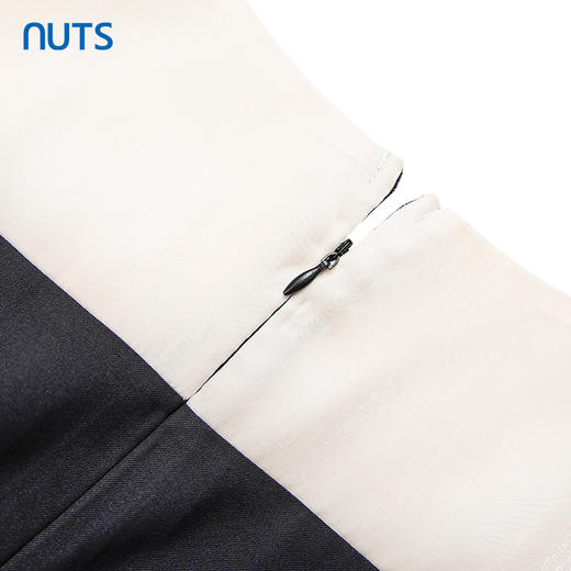 NUTS夏季新品撞色方领时尚优雅气质短袖连衣裙428103397 商品图4