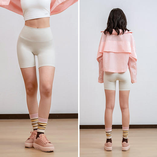 四分裸感“腿精裤” 提臀高腰瑜伽健身无T线四分裤紧身骑行裤 商品图4