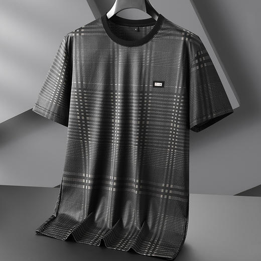 【冰丝】【DPF】大依优型大码短袖T恤加肥加大速干半袖夏季新款胖子运动休闲圆领男士上衣 商品图3