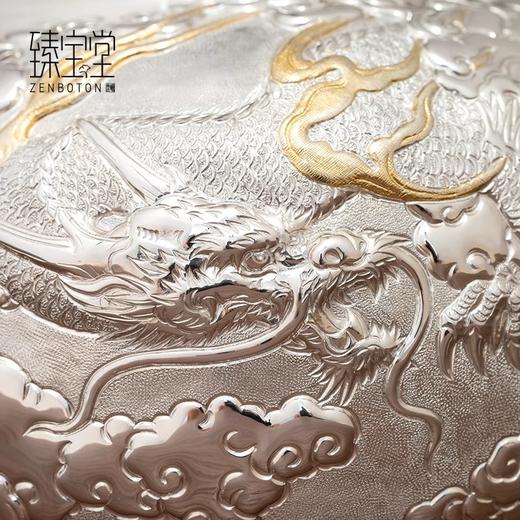 臻宝堂银壶999纯银烧水壶足银纯手工一张打游龙煮茶壶高端银茶具 商品图1