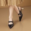【预售5天】春夏季尖头牛皮简约一字扣包头后空高跟凉鞋女HY&H3650 商品缩略图1