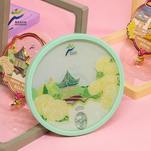 汇跑 2025年无锡马拉松春色流沙杯垫 商品图1