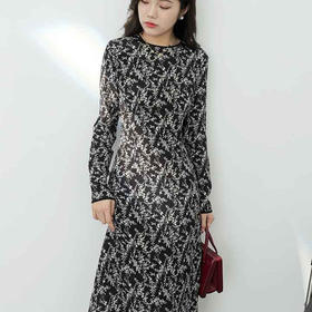 顺丰包邮洛诗琳11821洛诗琳法式优雅茶歇碎花清冷感连衣裙10870