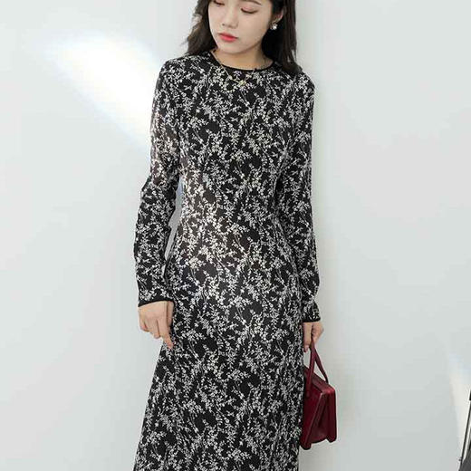 顺丰包邮洛诗琳11821洛诗琳法式优雅茶歇碎花清冷感连衣裙10870 商品图0