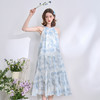【海盐度假风】重工流苏晕染挂脖连衣裙女春夏宽松长裙V0050628 商品缩略图1
