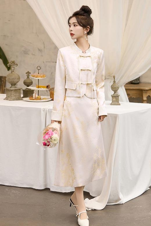 ANSUABEL 国风提花盘扣外套半裙套装 20134 商品图3