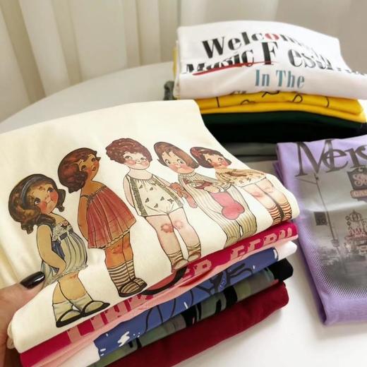 【爆单72h发货！超值69元两件！】十色情侣印花棉T  重磅220g男女同款全棉T恤 商品图8