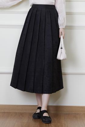 Le Malene 国风提花暗纹百褶半裙 20030