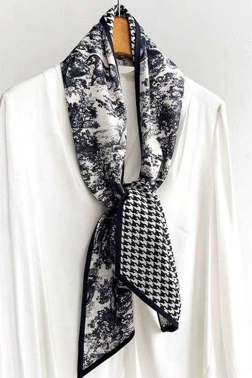 ESTACIA 高级感围巾百搭水墨画两面保暖围脖 21356 商品图0