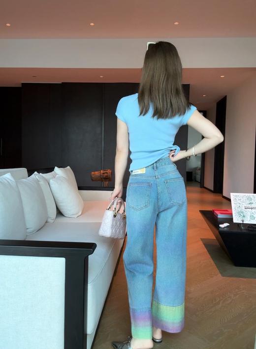 [ PIAN AI ] 冷小姐# 把彩虹穿在身上/ 拼色九分牛仔裤 商品图2