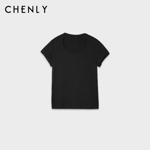 不退不换！尘衣｜25春夏显瘦U领匹马棉短袖 商品图2