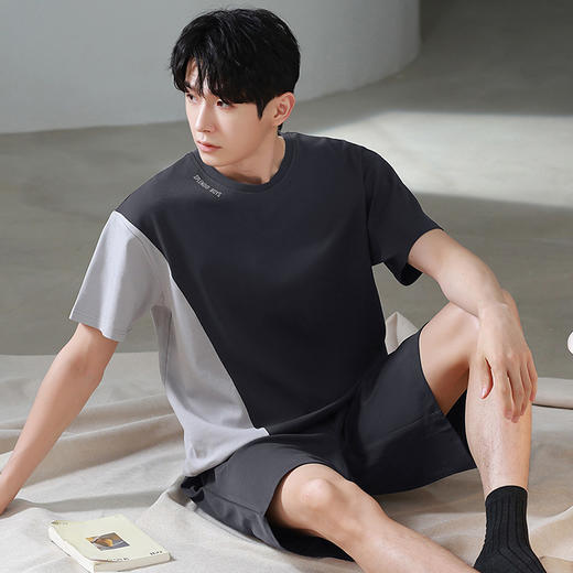 【可外穿纯棉短袖家居服】夏季简约休闲韩版休闲全棉睡衣套装 商品图2