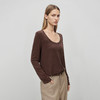 ROMI STUDIO“基础随性”绵羊毛莱赛尔混纺修身U领长袖T恤 441G1128 商品缩略图1