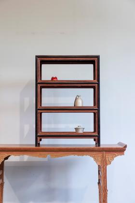 红桥红 家具严选  缅甸花梨(大果紫檀）&紫光檀  【71 明式素面 小茶水架】