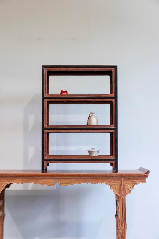 红桥红 家具严选  缅甸花梨(大果紫檀）&紫光檀  【71 明式素面 小茶水架】 商品图0