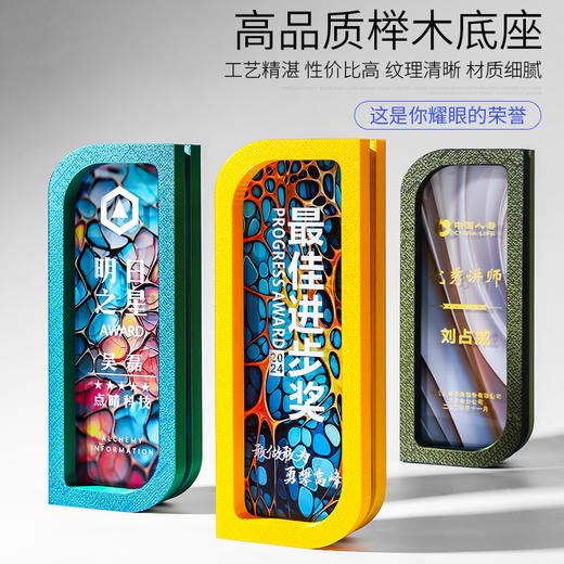 2025新款创意高档大气水晶奖杯定制定做优秀员工团队年会高端奖牌 商品图5