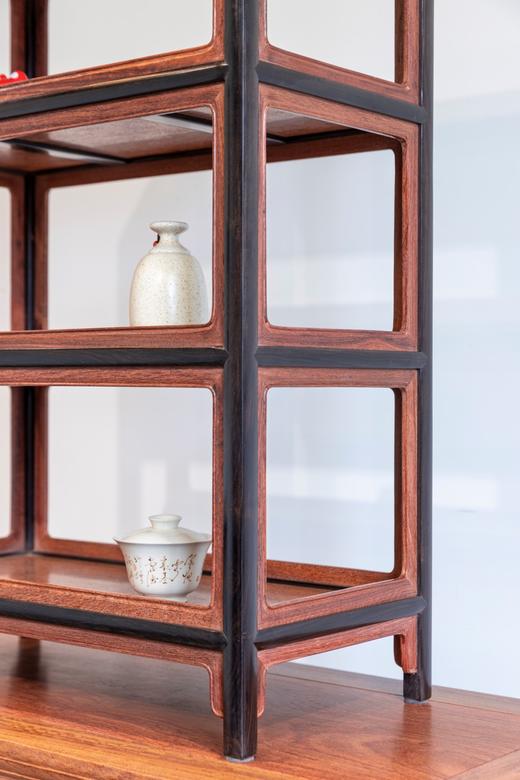 红桥红 家具严选  缅甸花梨(大果紫檀）&紫光檀  【71 明式素面 小茶水架】 商品图4