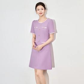 【高货wl】全新升级【铂金会员266/天猫359/差价93】(12522) 洛诗琳名媛气质小香风连衣裙女春拼接修身高级感时尚A字裙