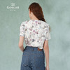 乔万尼真丝短袖上衣女设计感衬衫时尚气质v领印花桑蚕丝衬衣夏ES2C135 商品缩略图4