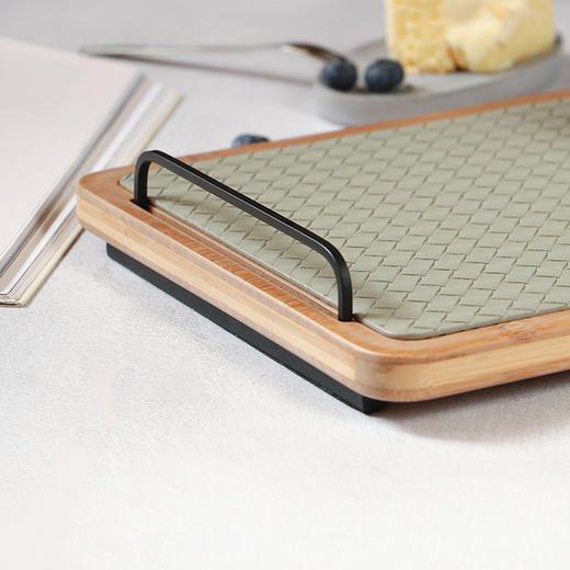 提手竹托盘 保留竹子的天然纹理 自然简约 两种颜色可选 黑色沉稳 灰色轻盈 商品图3