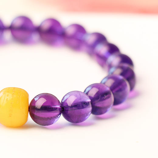 易奇吉祥天然乌拉圭紫水晶手链女生逢考必过上岸男女款手串精致送女友礼物 商品图5