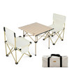 飞图乐（FTLY）米色折叠椅铝合金方桌三件套米色 商品缩略图0