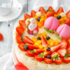 【福禄双星蛋糕】鲜红的草莓、黄艳的芒果，吉祥仙翁和寿桃点缀其上，寓意长辈富贵、长寿~（可选2/3/4磅） 商品缩略图1